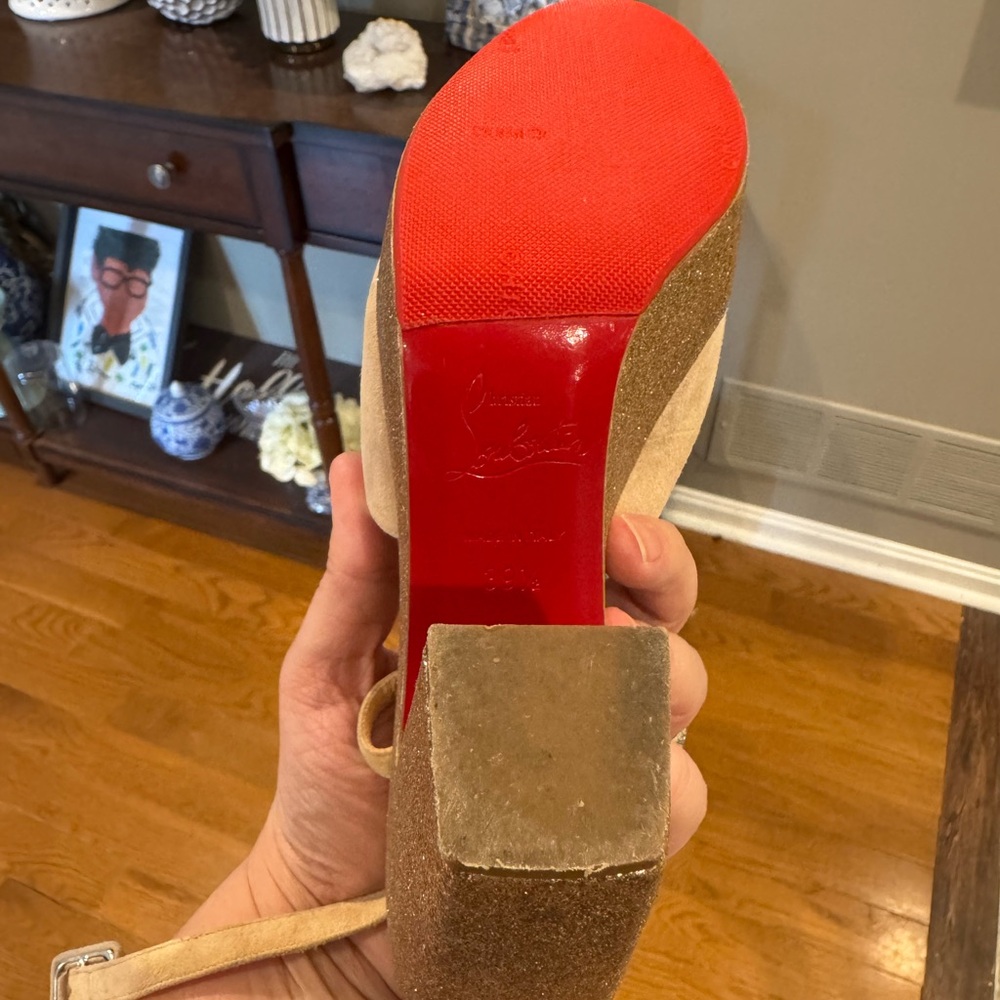 Authentic Peep toe Christian Louboutin Nude Martel 140 Platform Heels!!!! - Picture 10 of 16